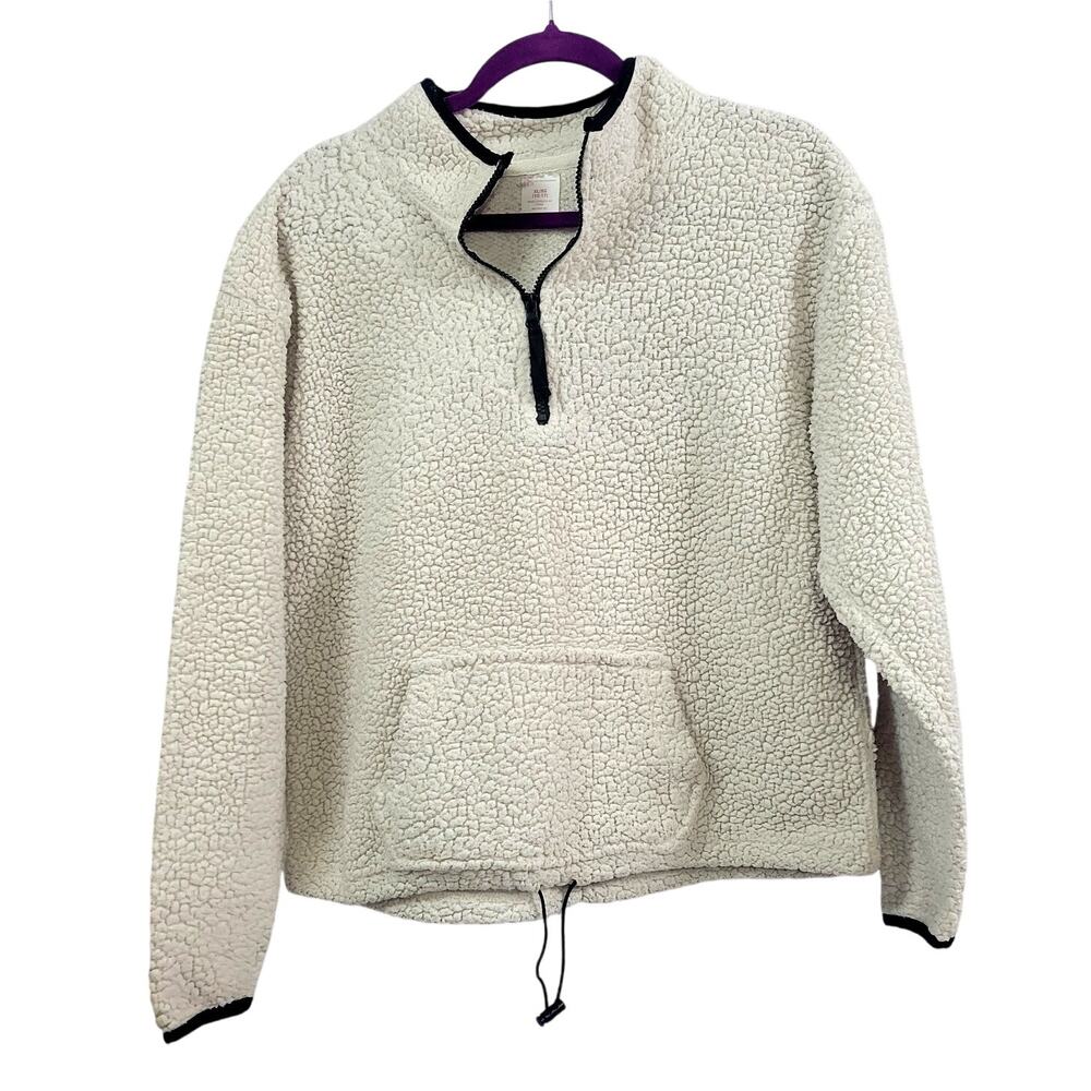 No Boundaries Juniors' Ivory Plush Faux‎ Sherpa Pullover Size XL (15-17)